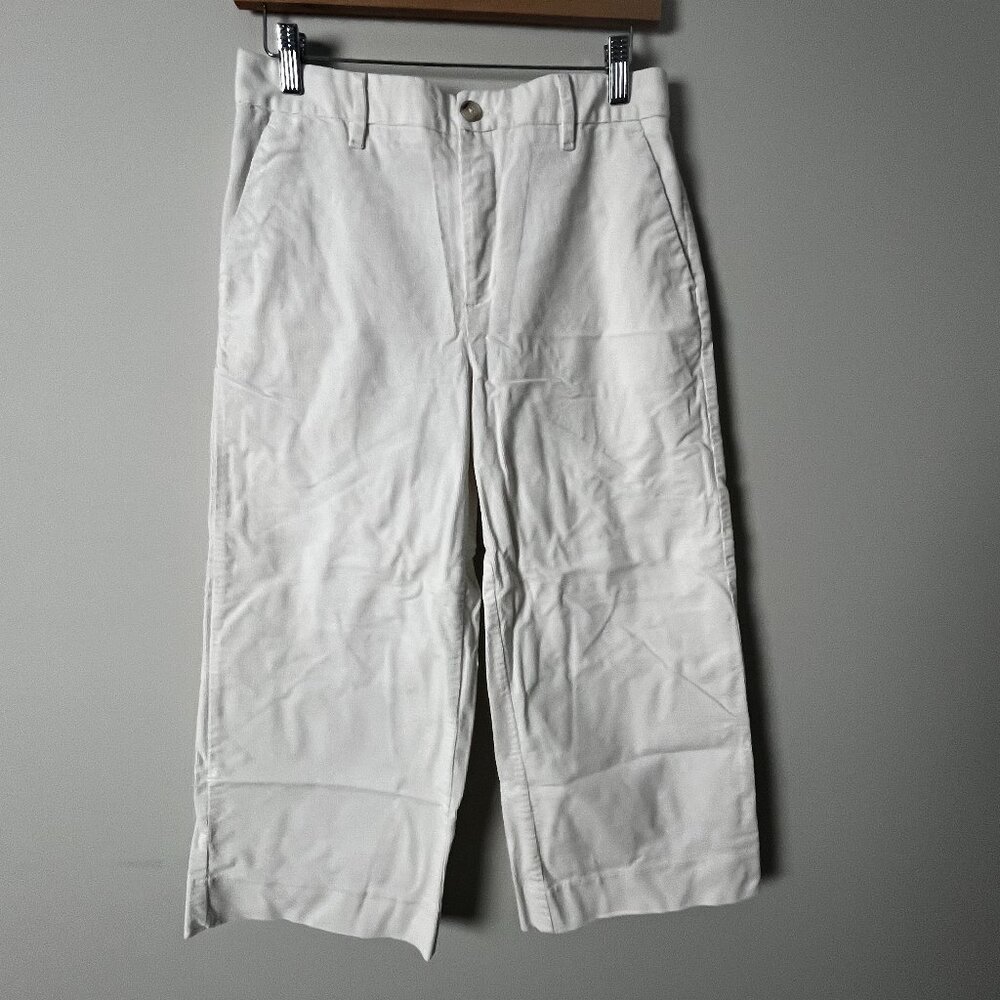 2/$30 Banana Republic Cream White Wide Leg Corduroy Pants 6 Petite - Picture 2 of 7